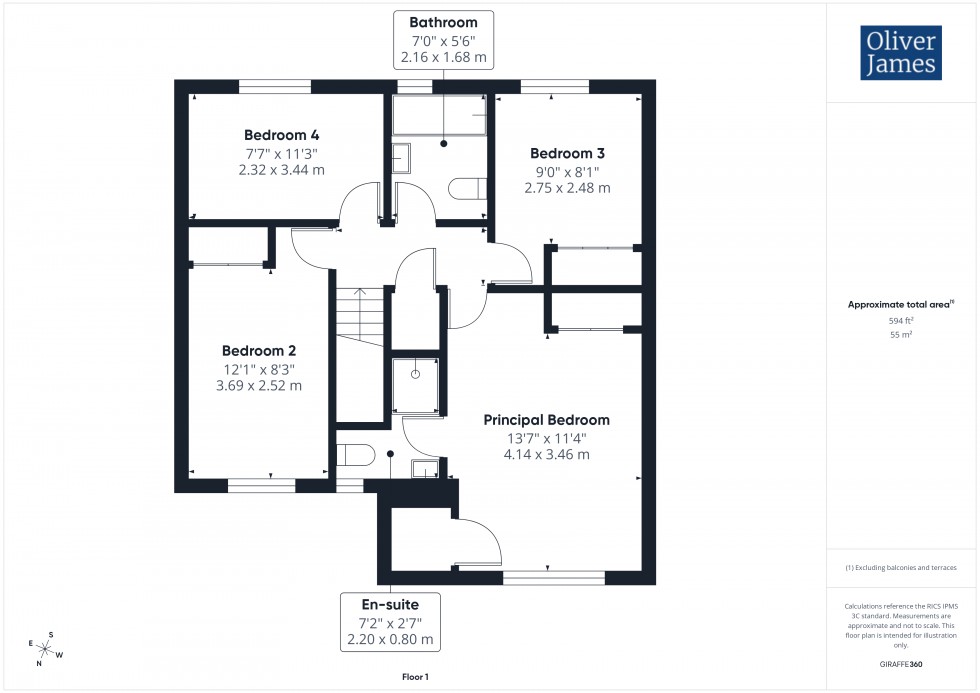 Floorplan for Sparrowhawk Way, Hartford, PE29
