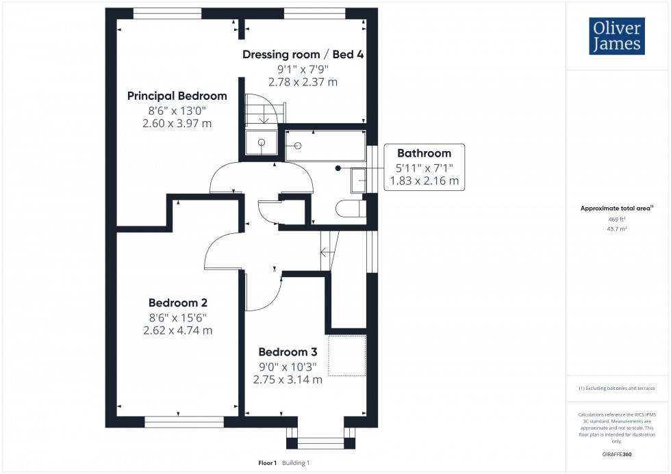 Floorplan for Buckingham Way, Sawtry, PE28