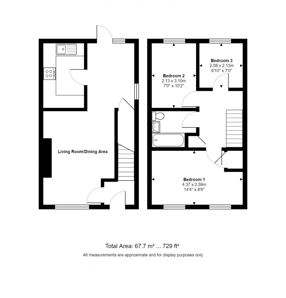 Floorplan for Salters Way, Sawtry