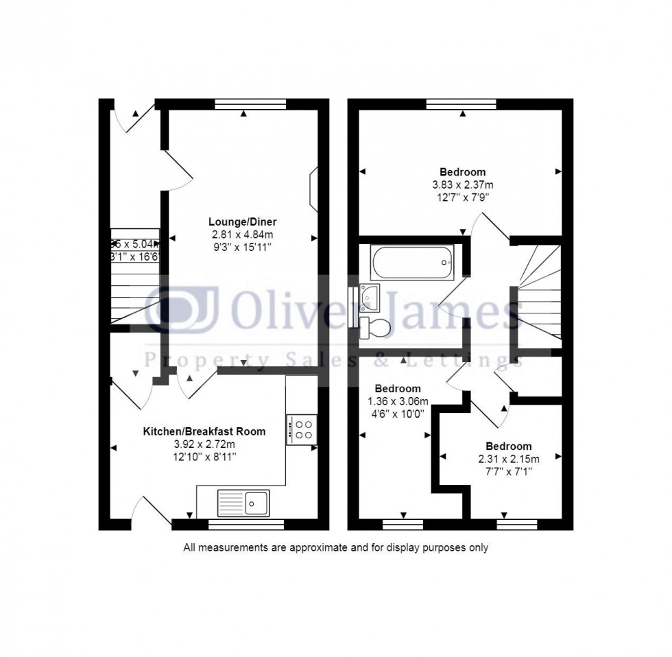 Floorplan for Derwent Close, Huntingdon