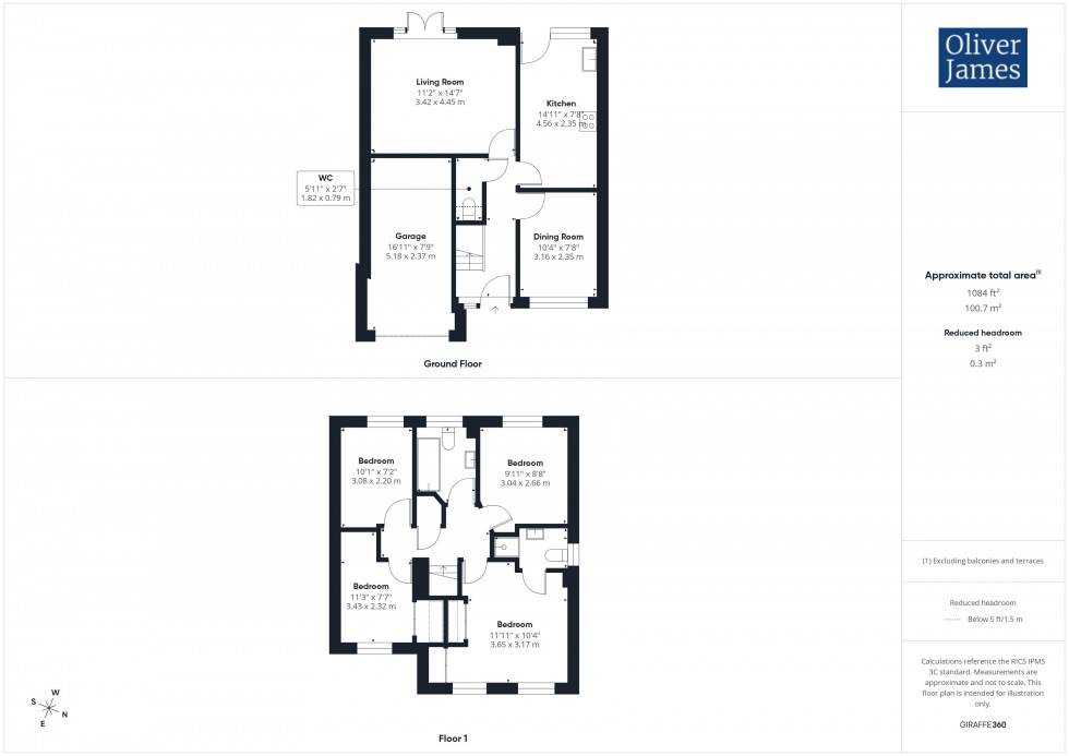 Floorplan for Stickle Close, Stukeley Meadows, Huntingdon