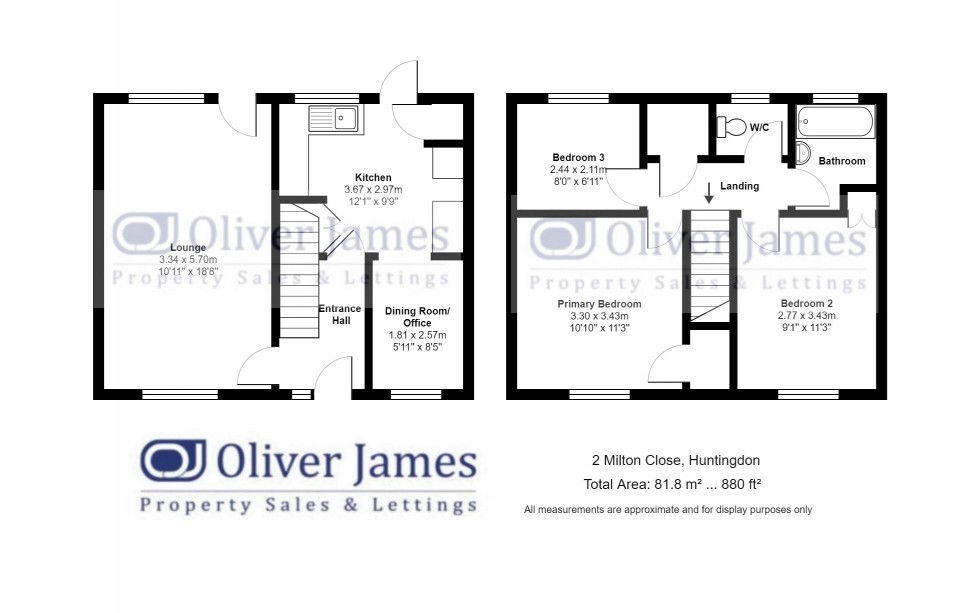 Floorplan for Milton Close, Huntingdon