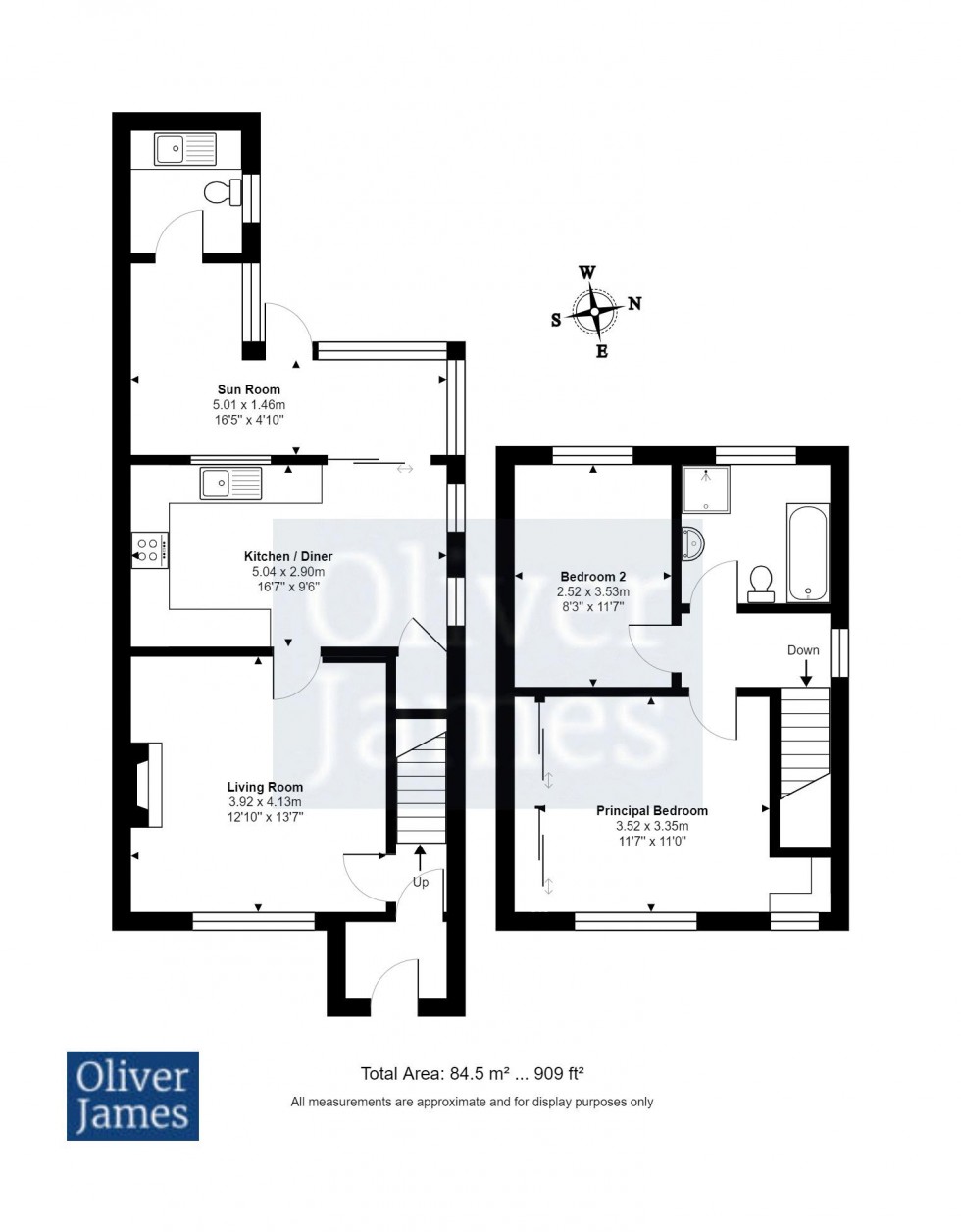 Floorplan for Grafham Road, Ellington, Cambridgeshire.