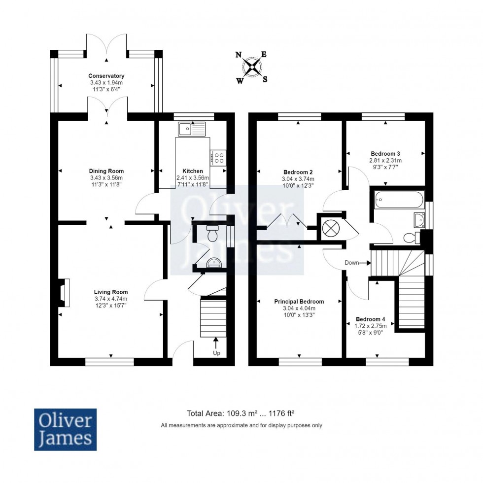 Floorplan for The Briars, Sawtry, Huntingdon.