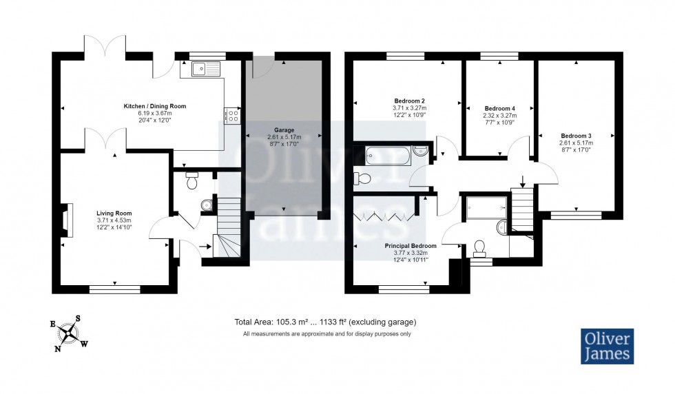 Floorplan for Beaufort Drive, Buckden, Cambridgeshire.