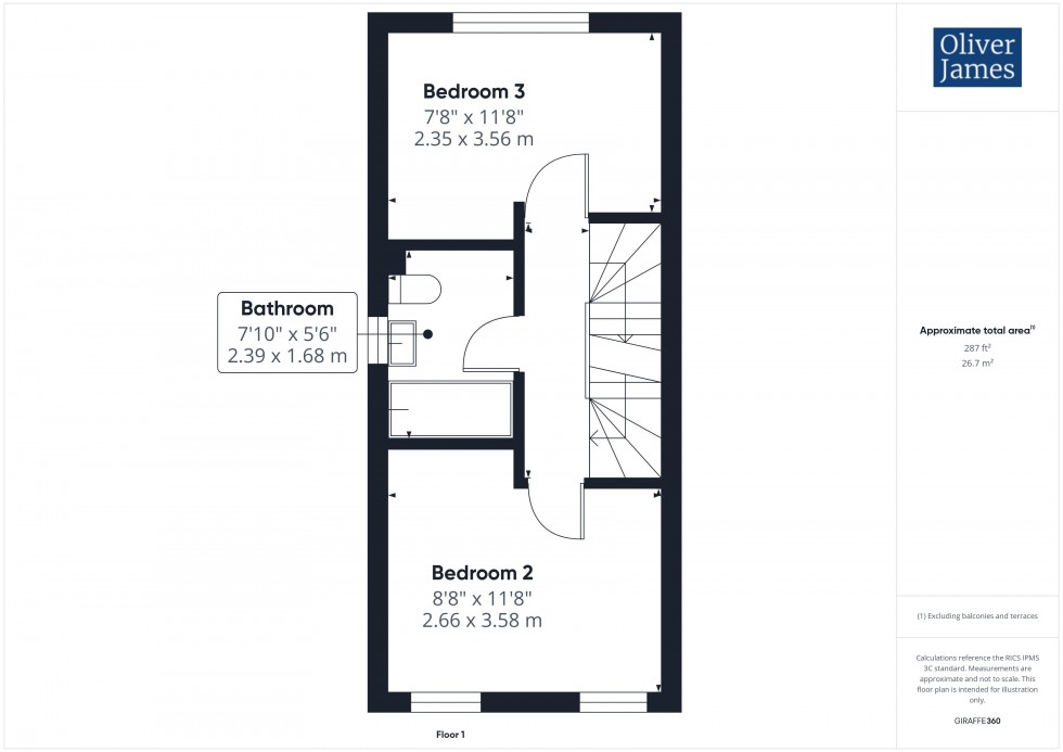 Floorplan for Bloomfield Drive, Hinchingbrooke Park, Huntingdon