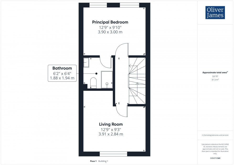 Floorplan for Stokes Drive, Godmanchester, PE29