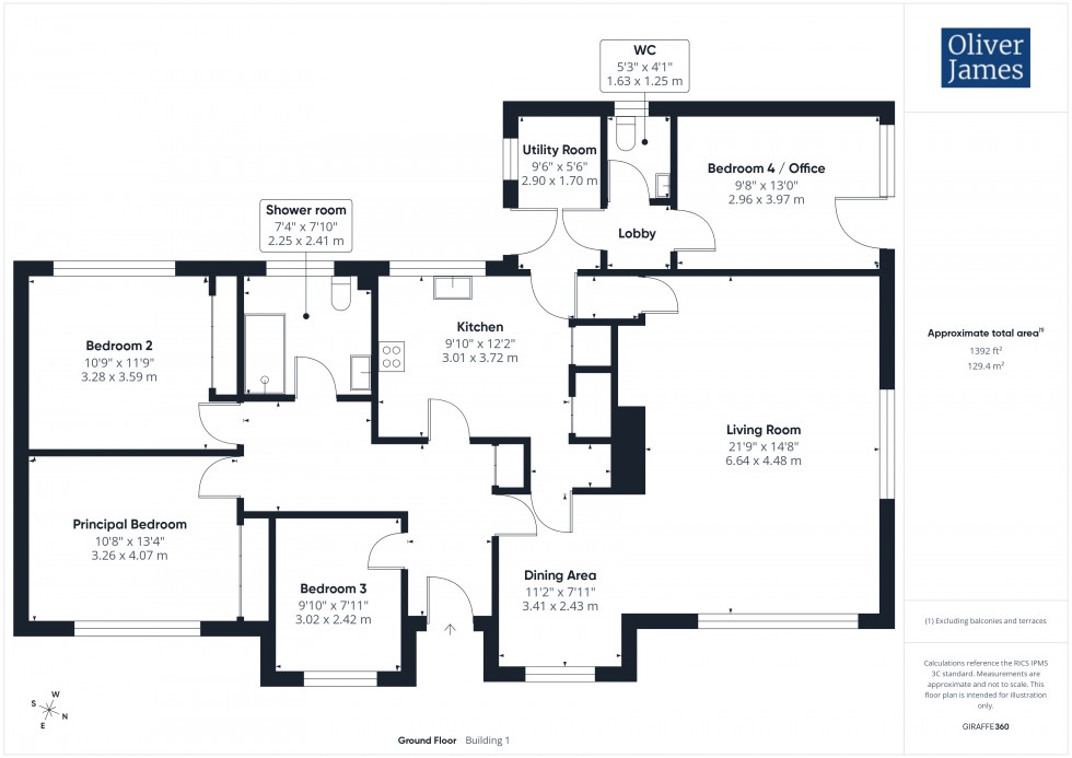 Floorplan for Hall Close, Hartford, PE29