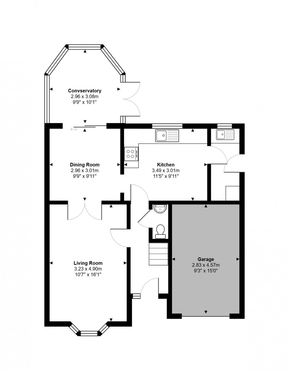 Floorplan for Bedford Way, Sawtry, PE28