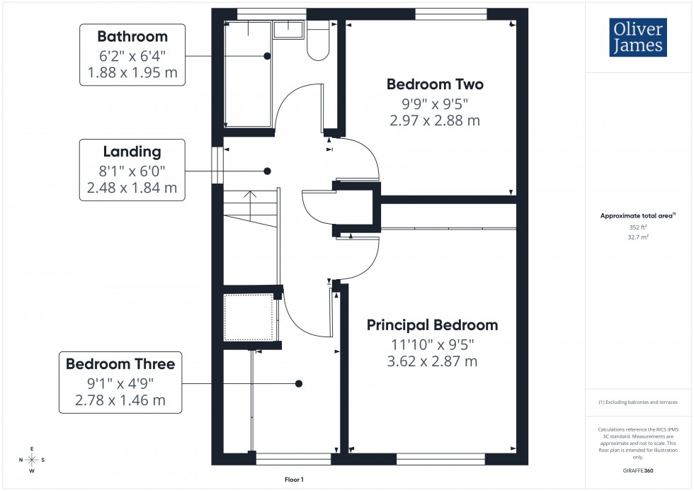 Floorplan for Wertheim Way, Huntingdon, PE29