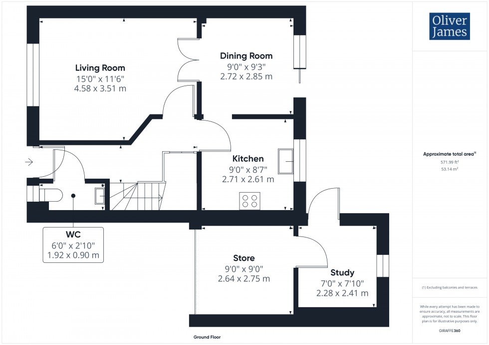 Floorplan for Hawk Drive, Hartford, PE29