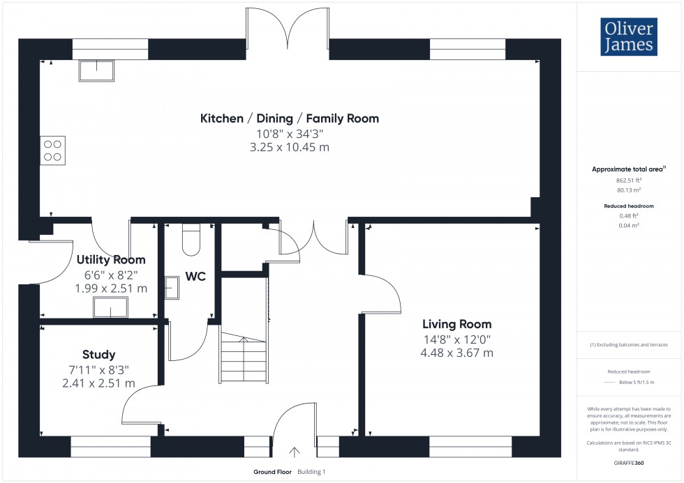 Floorplan for Bowland Close, Sawtry, PE28