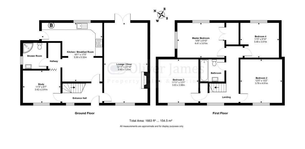 Floorplan for Primrose Lane, Huntingdon, Cambridgeshire.