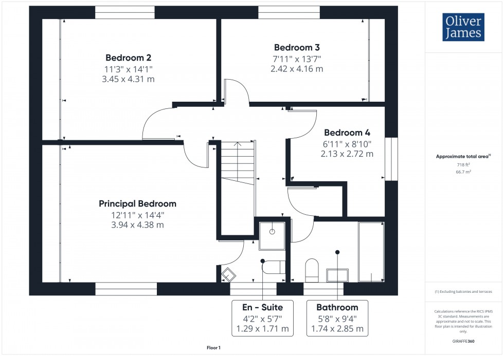 Floorplan for Crane Close, Somersham, PE28