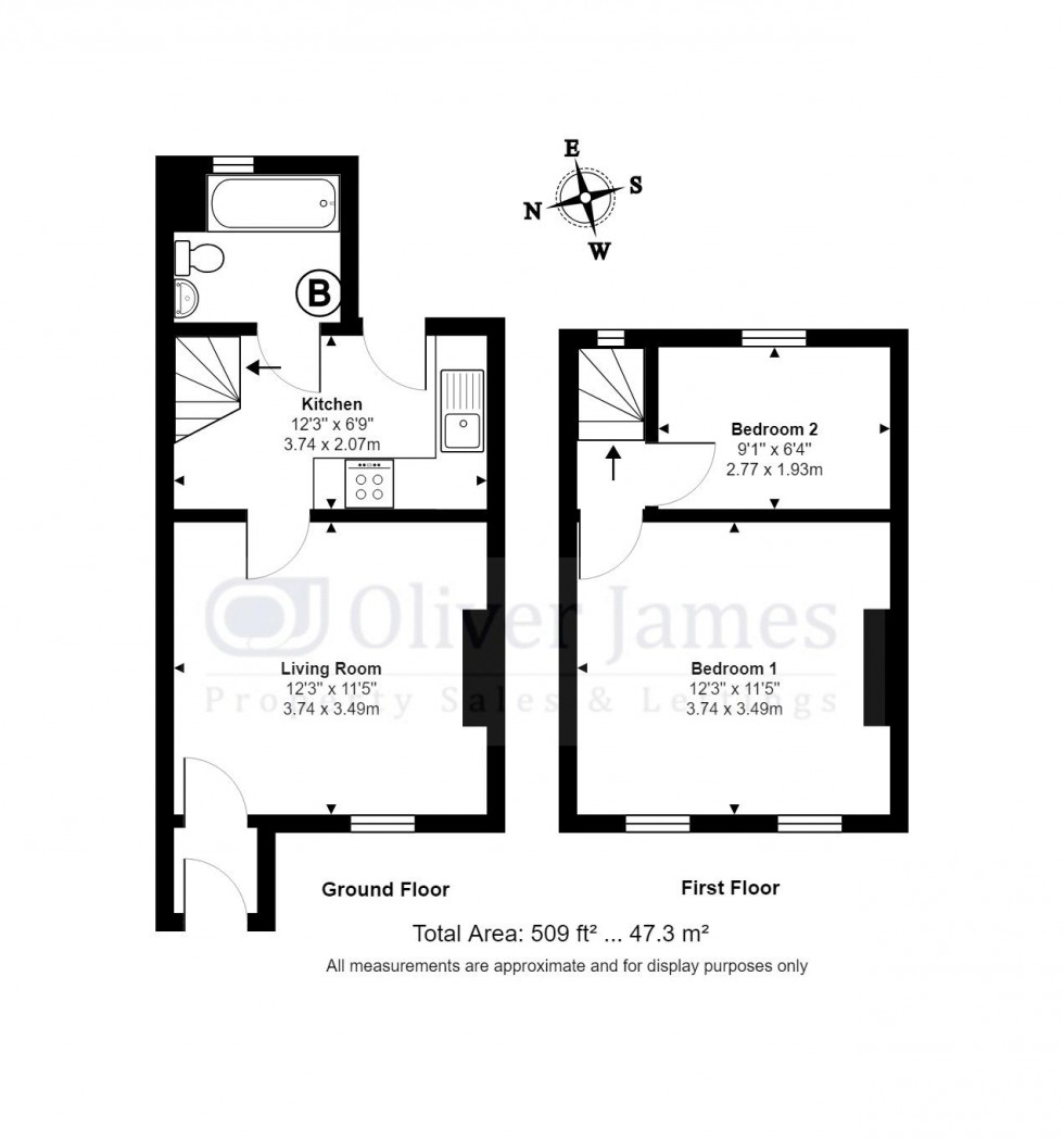 Floorplan for Prospect Row, St. Neots, Cambridgeshire.