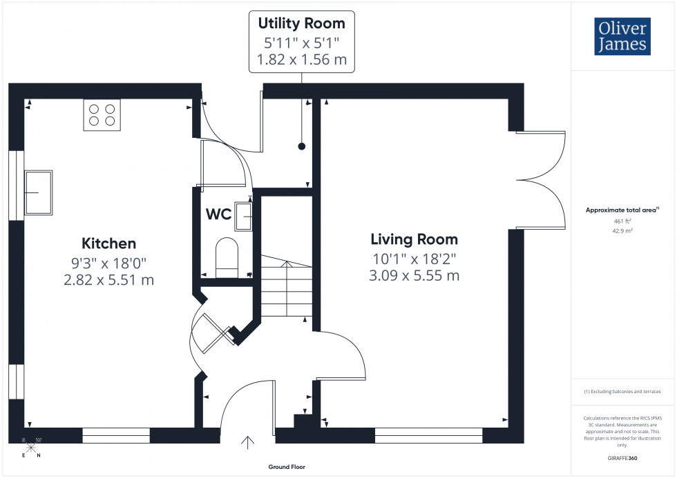 Floorplan for Bloomfield Drive, Huntingdon, PE29