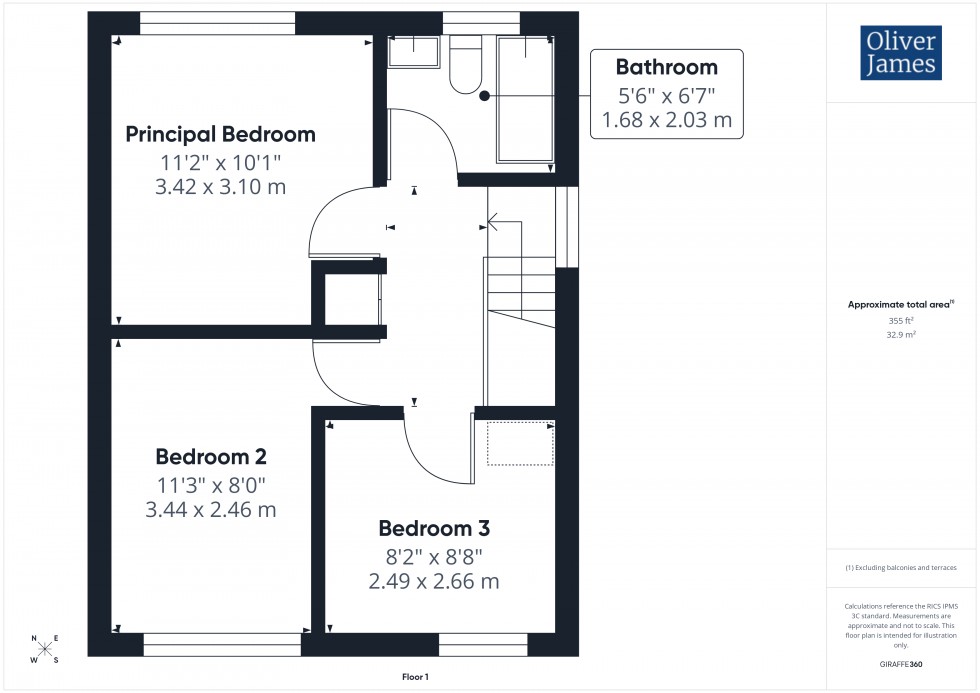 Floorplan for Stirling Road, St. Ives, PE27
