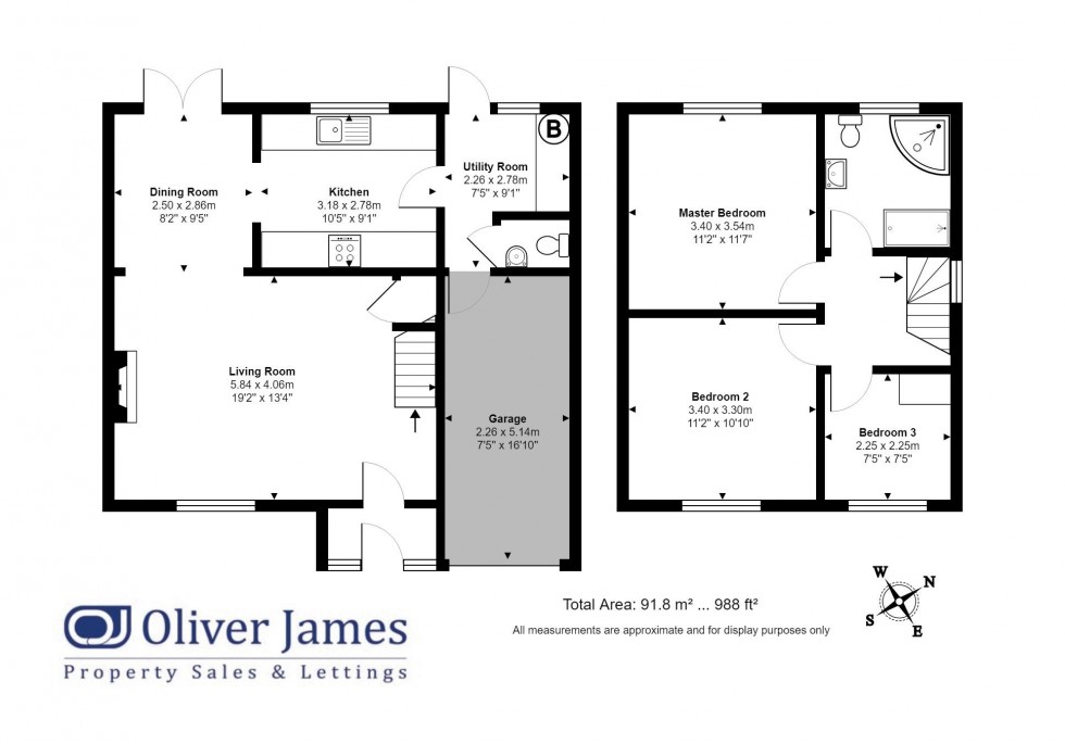 Floorplan for Tudor Road, Godmanchester, Huntingdon.