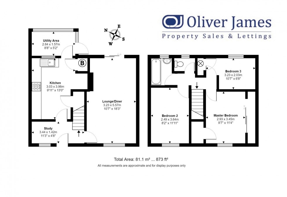 Floorplan for Surrey Road, Huntingdon, Cambridgeshire.