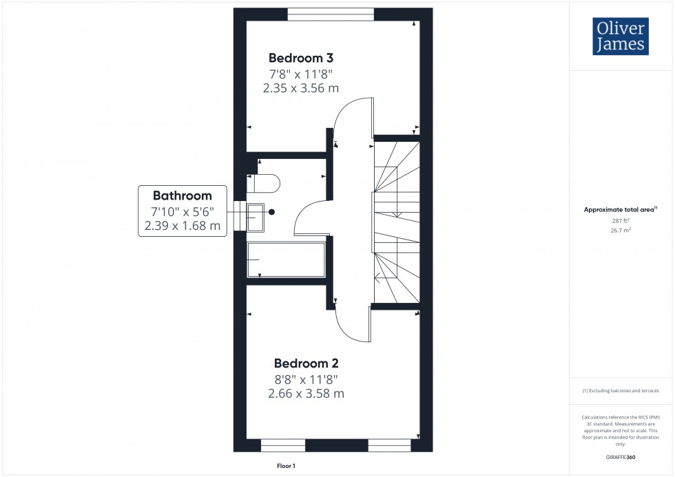 Floorplan for Bloomfield Drive, Huntingdon, PE29