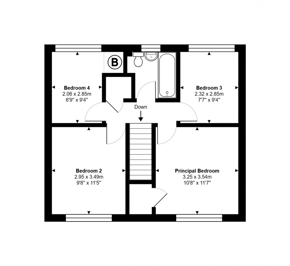 Floorplan for Deal Close, Huntingdon, PE29