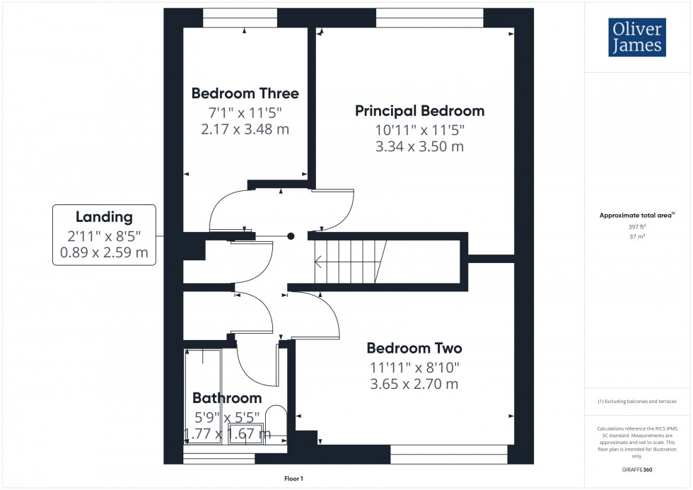 Floorplan for Oak Close, St. Neots, PE19