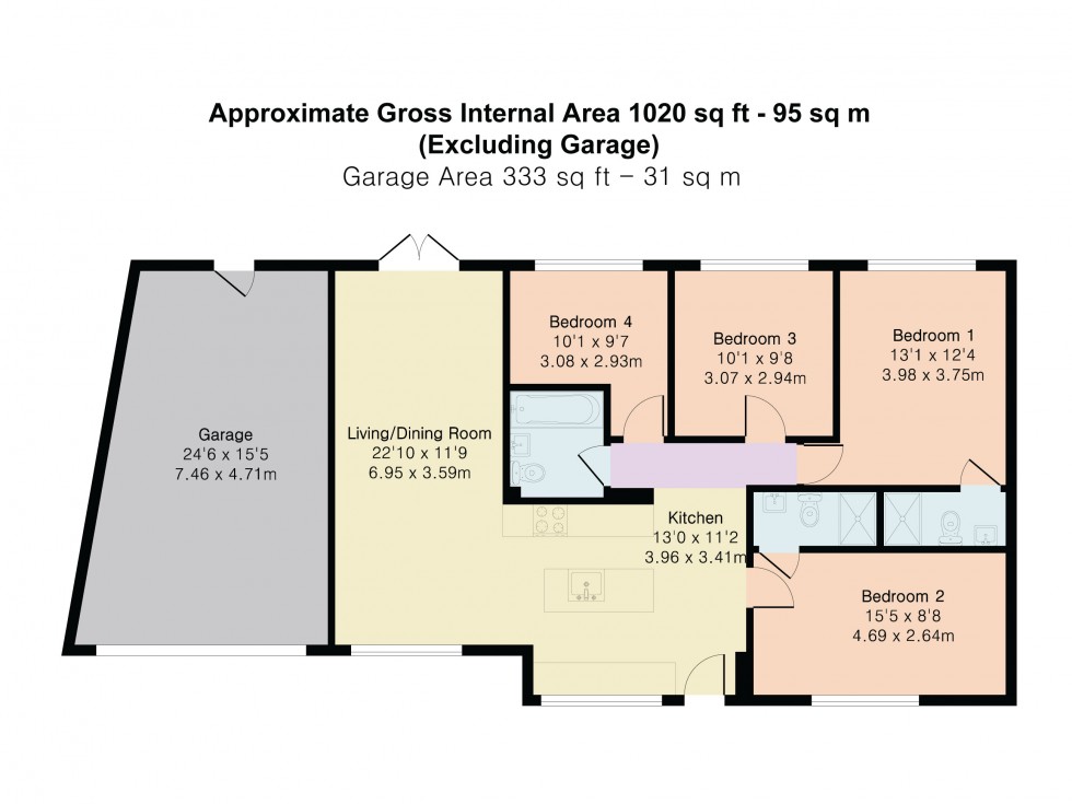 Floorplan for Chesham Road, Sawtry, PE28