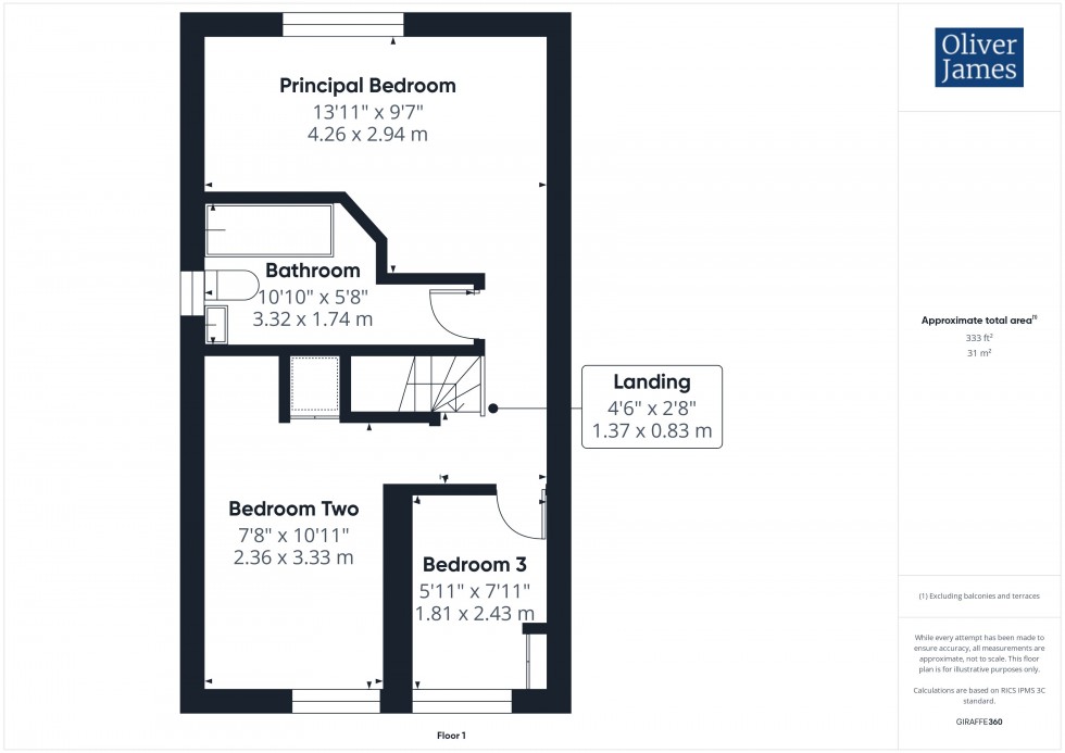 Floorplan for Hardy Close, Hartford, PE29