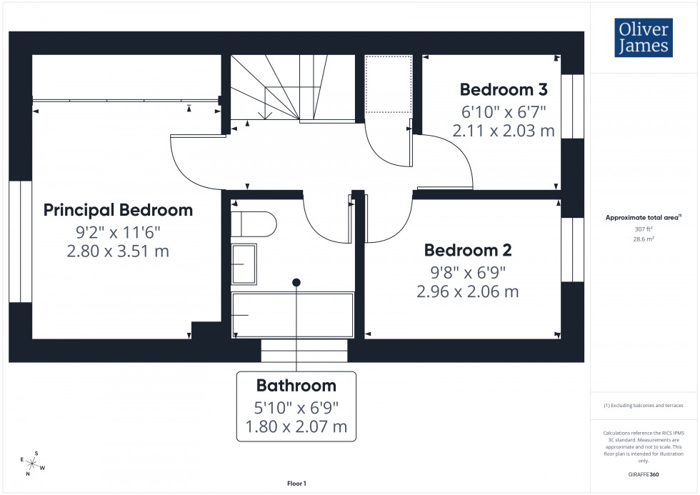Floorplan for Ennerdale Close, Huntingdon, PE29