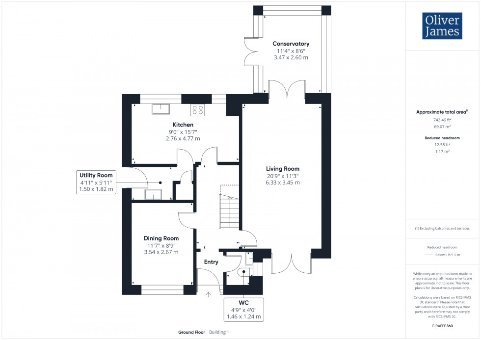 Floorplan for Owl Way, Hartford, PE29